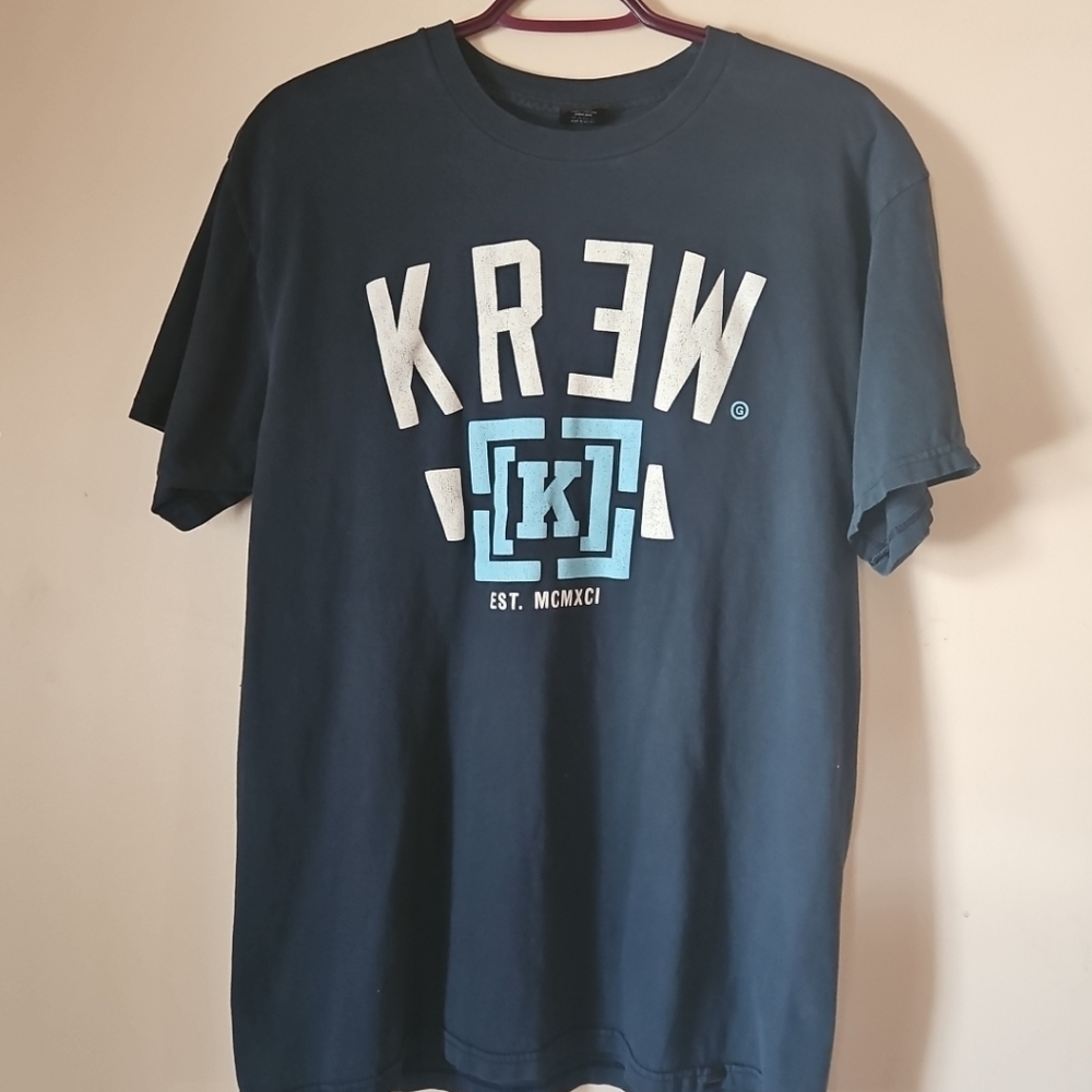 Kr3w Shirt Mens Large Blue Short Sleeve Logo Graphic Skater Skateboarding Krew